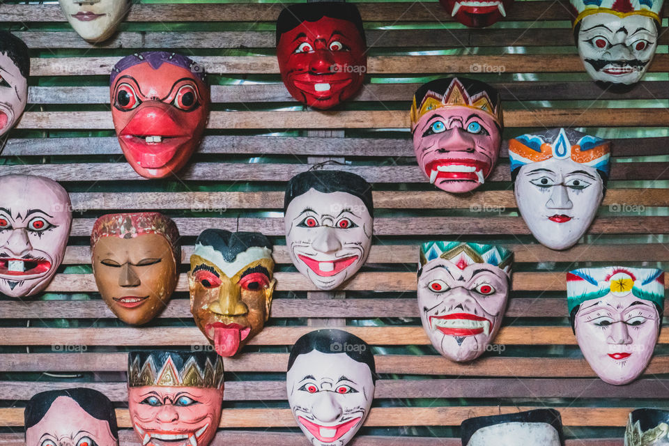 Traditional wooden masks from Indonesia