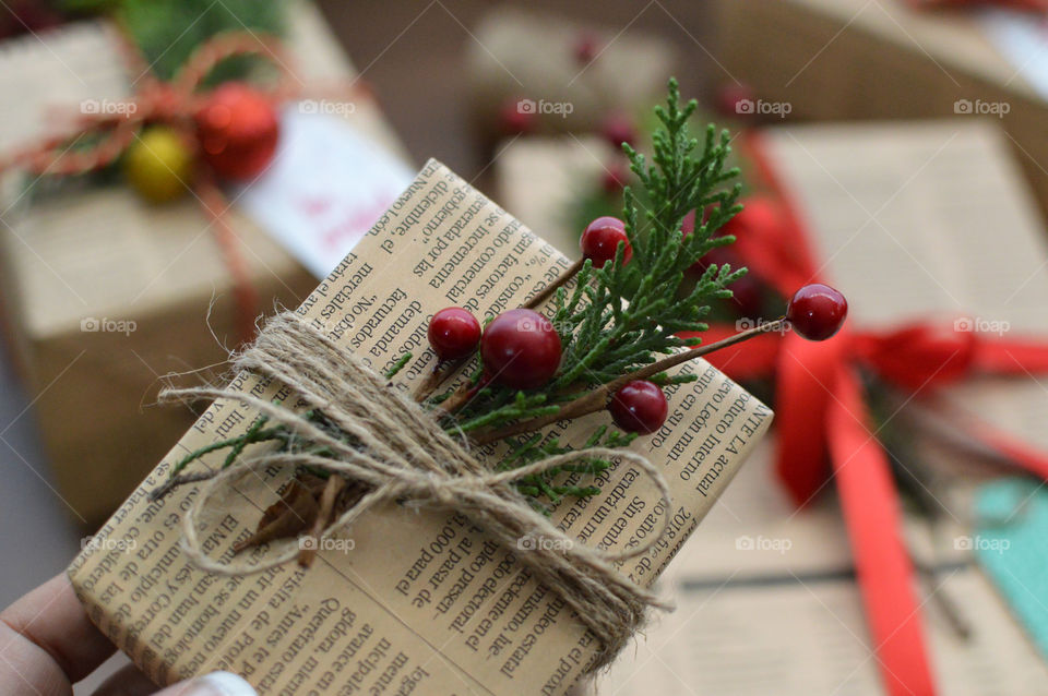 Packing Christmas presents