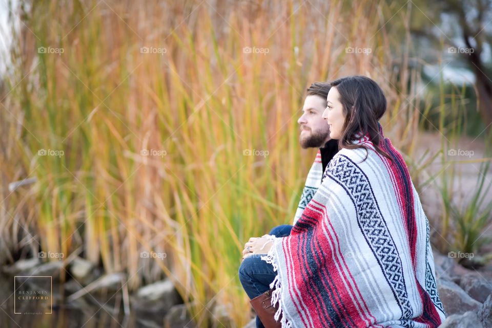 Wrapped in a blanket