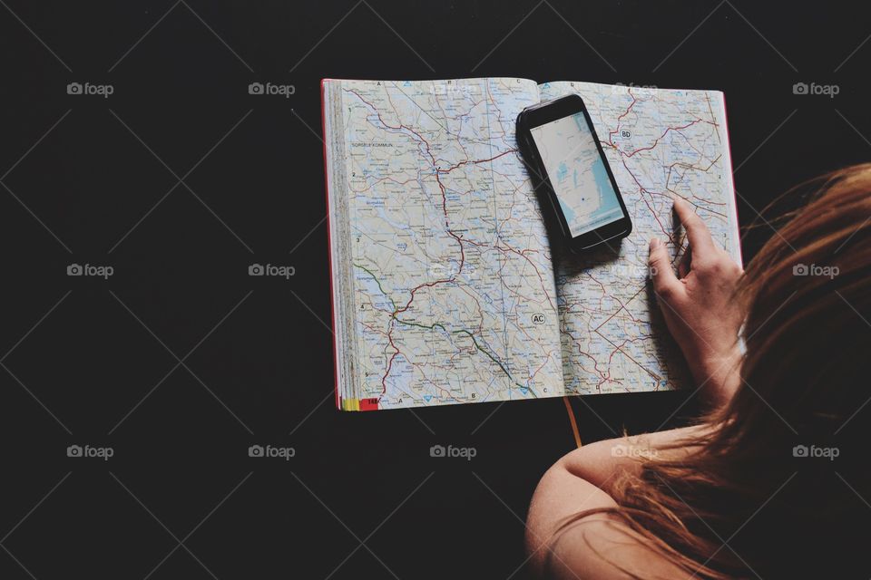 Girl using maps