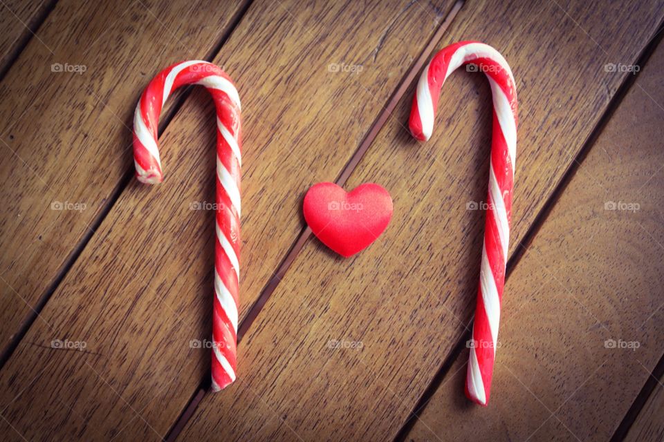 Candy canes and a heart