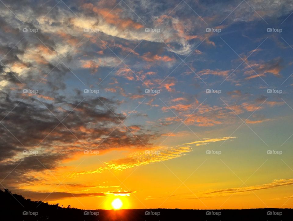Dramatic clouds during sunset
