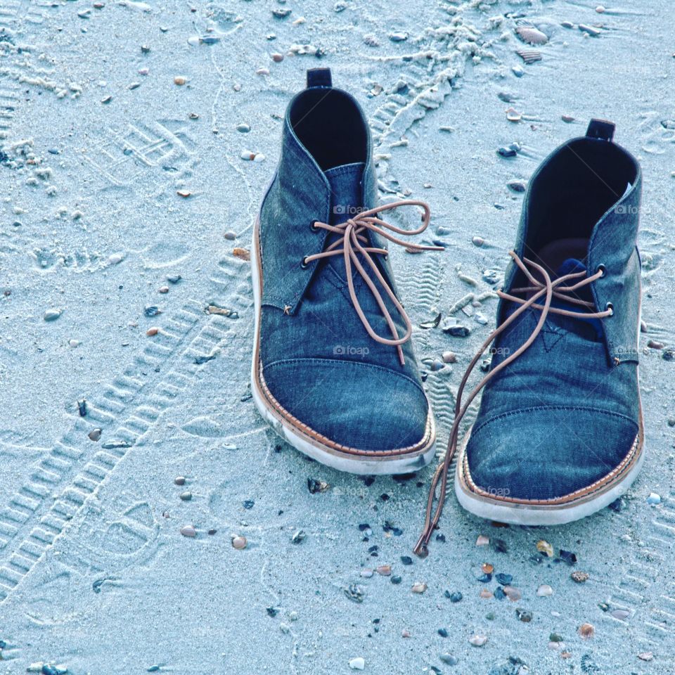Shoe on beach