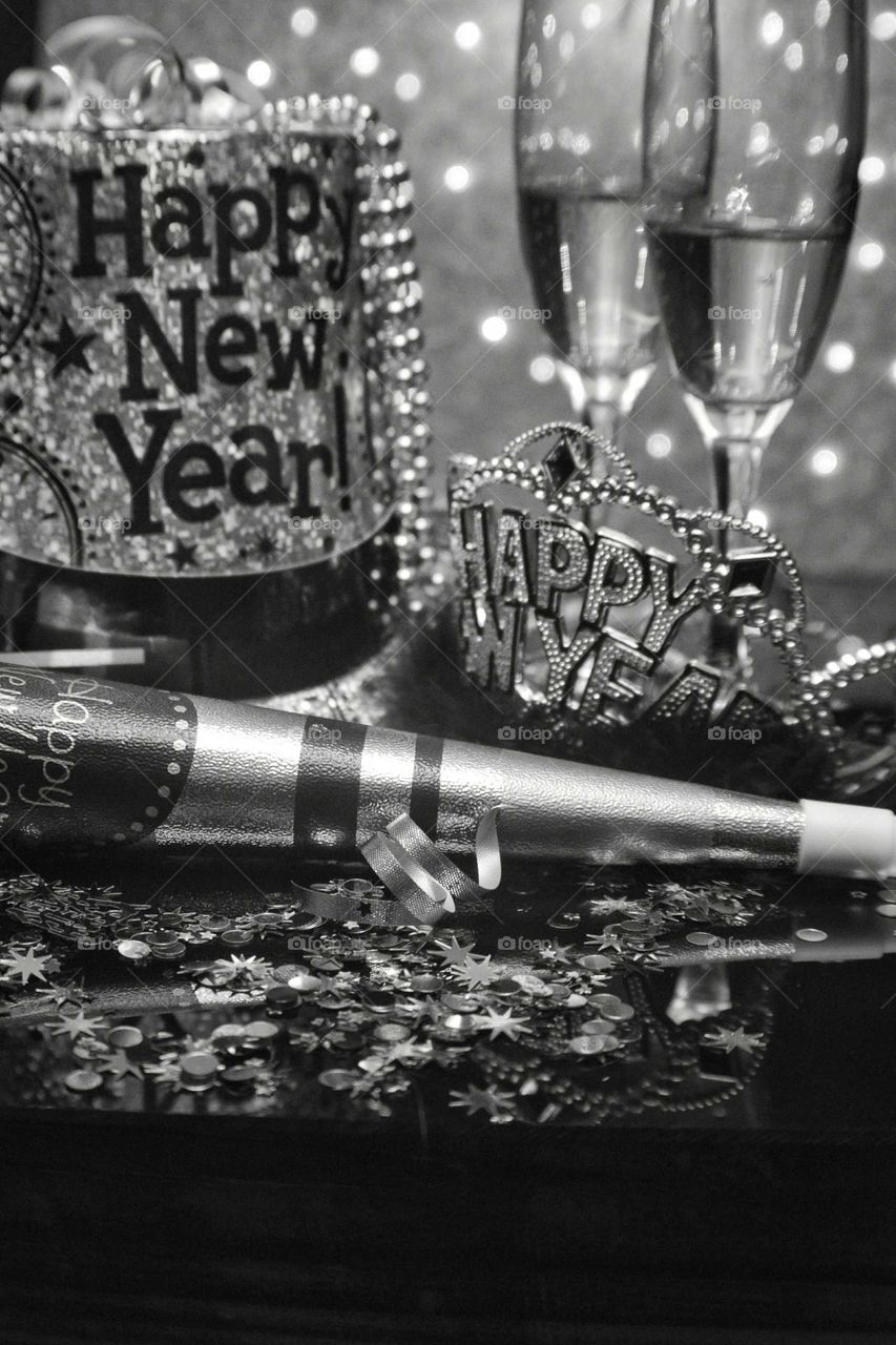 New Year's Eve in Black and White