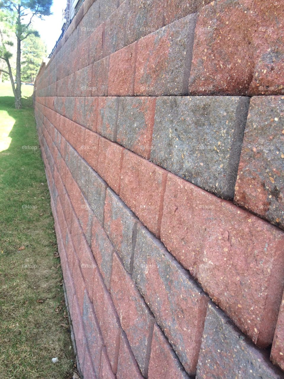 Retaining wall in the park