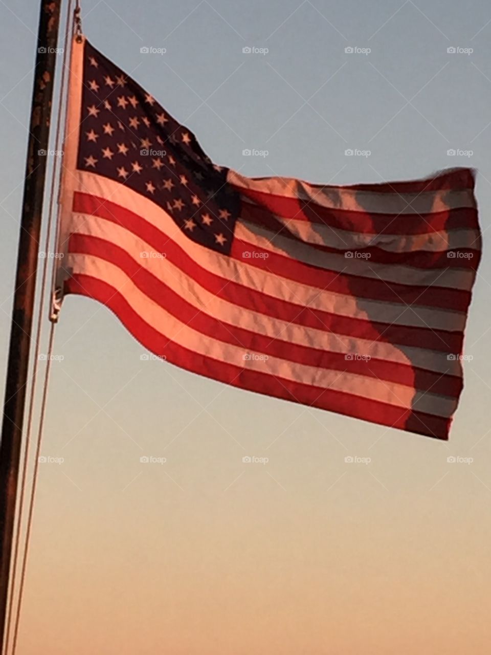 Flag at Sunset