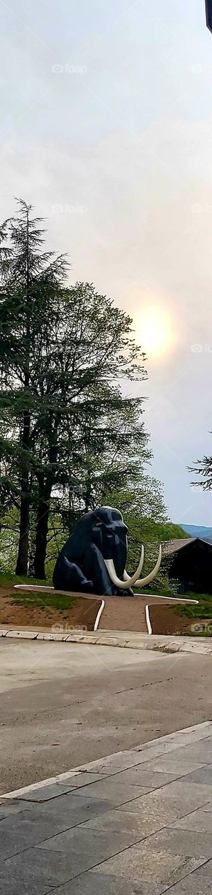 Sad little crying mammoth