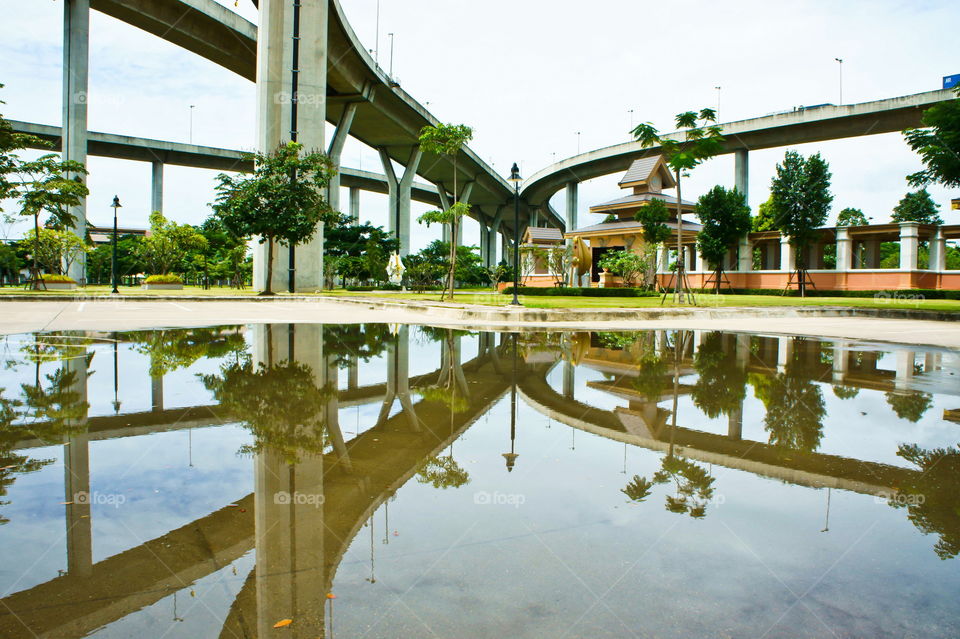 expressway reflection after rain