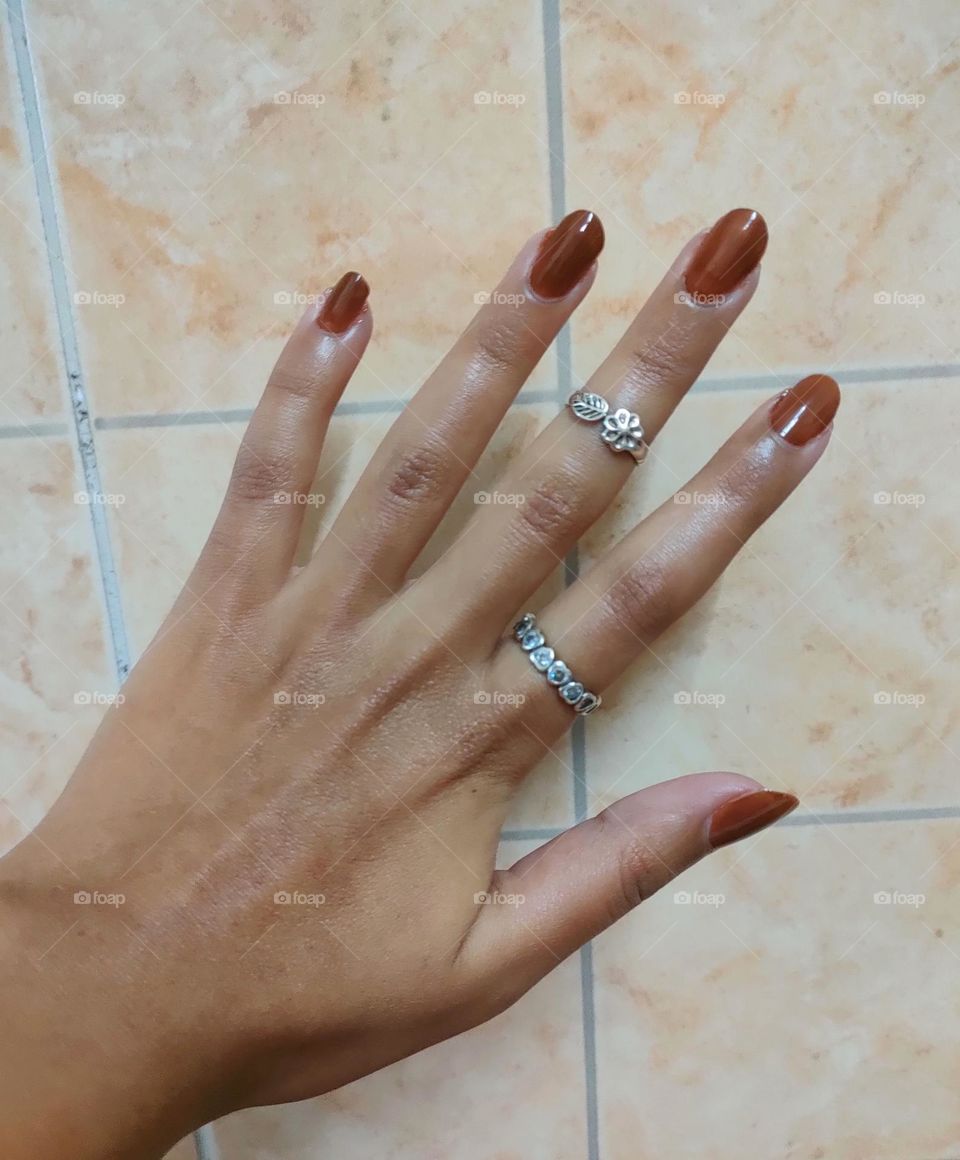 Nails and rings are perfect mix