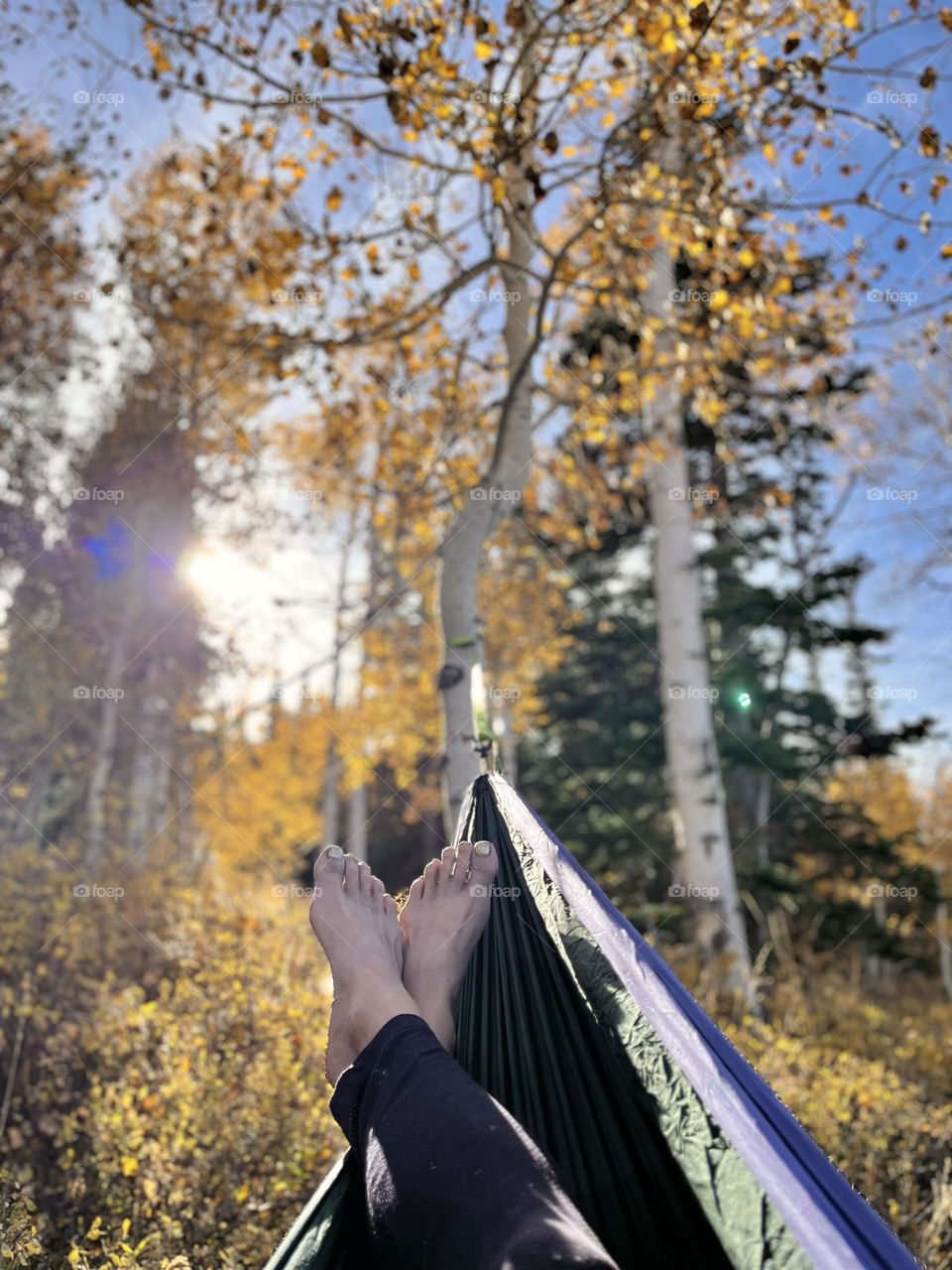 The most relaxing thing to do while hiking or camping is find a beautiful spot to hang in a hammock 