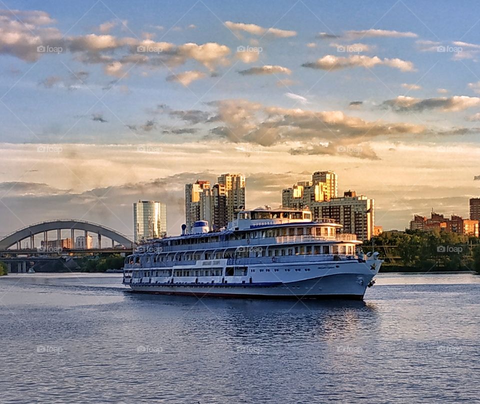 Sailing away to the sunset.