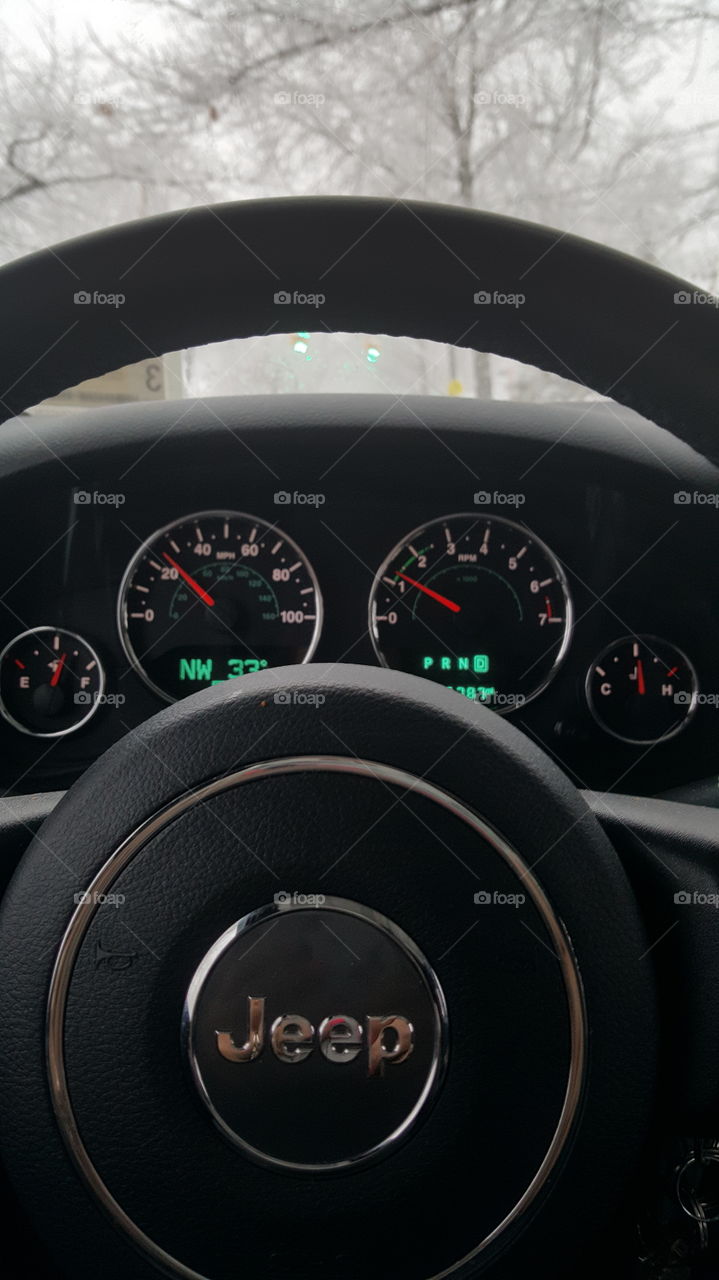 snow storm and my Jeep wrangler