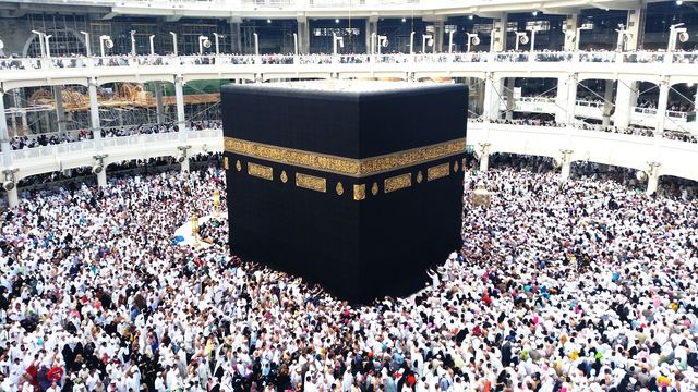 kaaba. when you see millions of people are walking and praying around it , when you feel that faith in your heart , when you feel peace ... you should know it's islam, the truth and last religion 