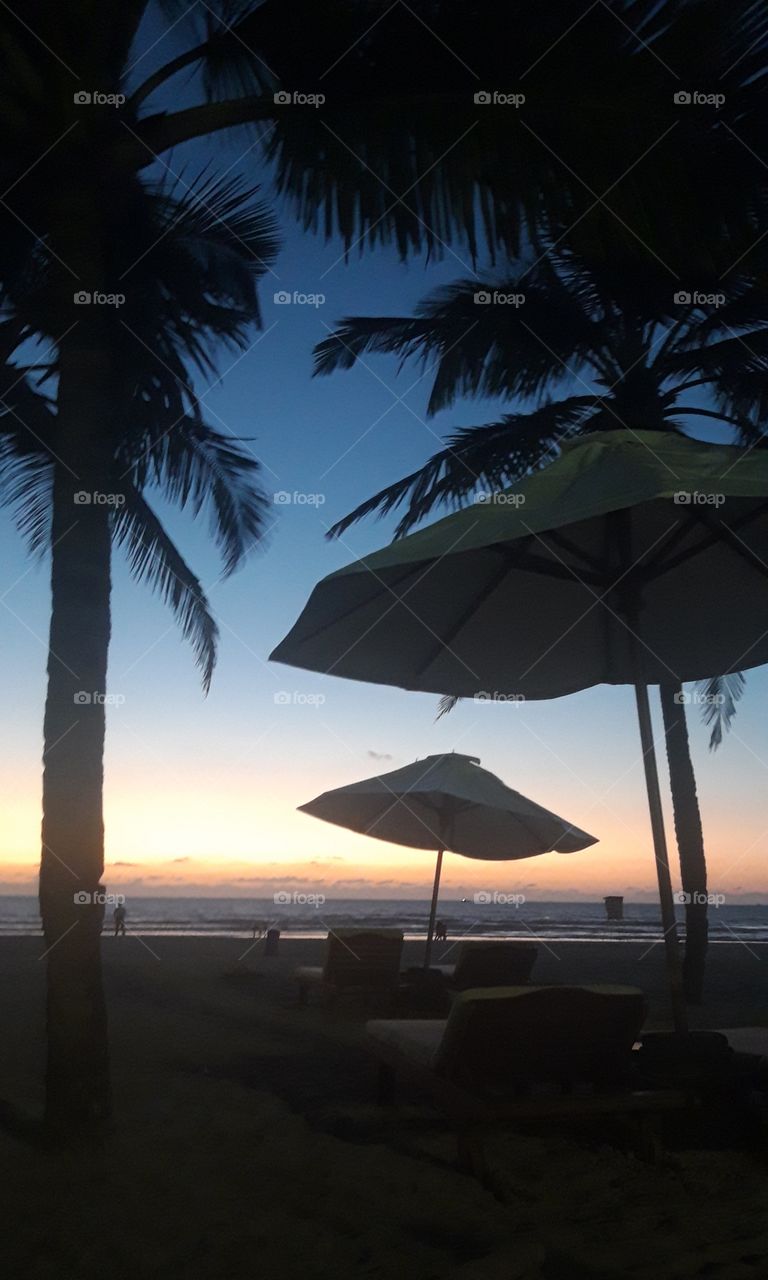 sunset on the Leela goa beach