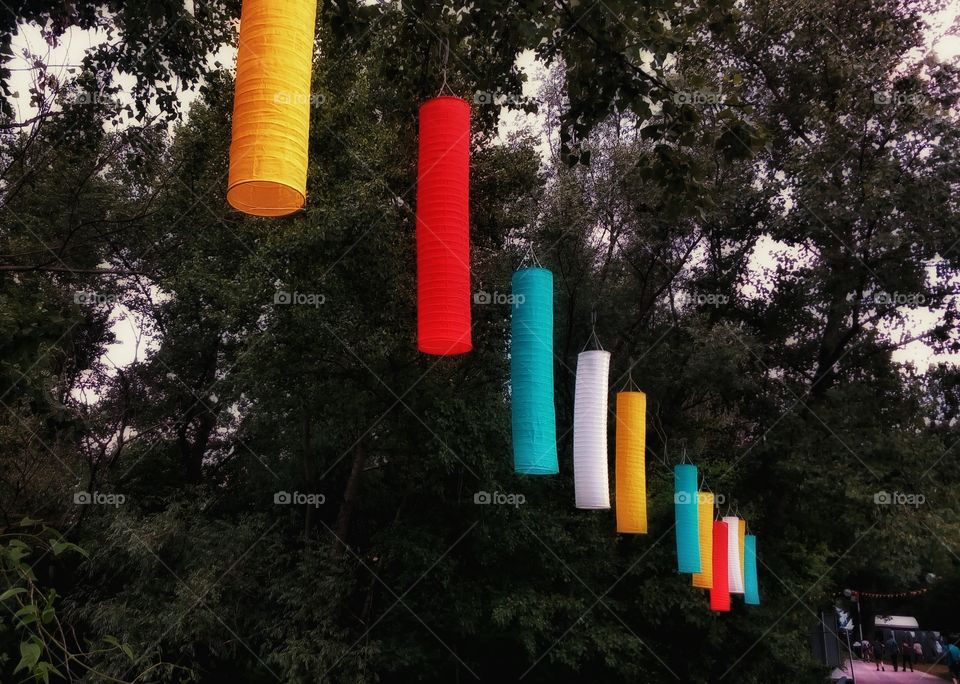 Colourful paper decorations