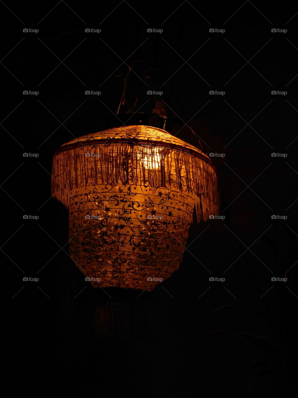 Lantern which is used in Indias biggest festival DIWALI for the decoration. It is used by hanging outside the home .It looks very decorative and attractive.