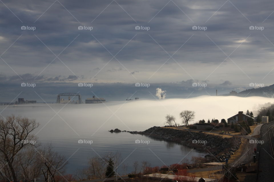 sea smoke on Lake Superior