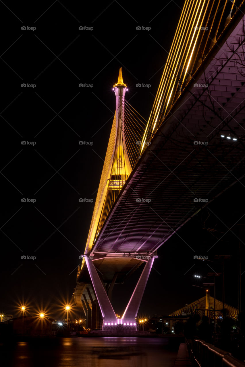 The elegrant Bhumibol bridge in Thailand