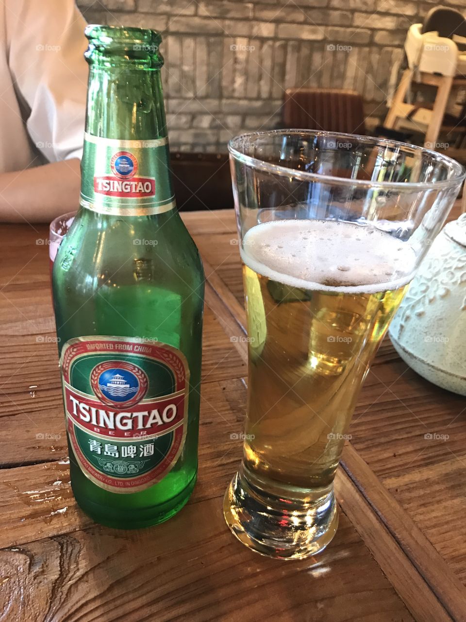 TsingTao beer at a nice restaurant 