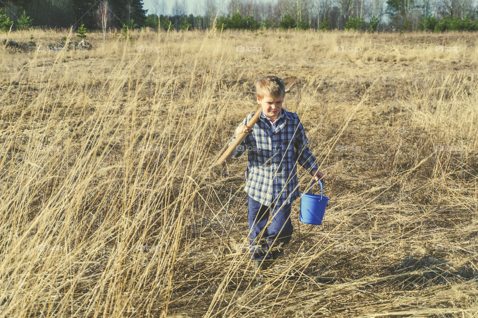 boy in the farm