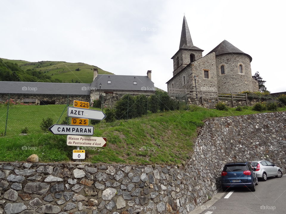 Cross Road in pyrenees 