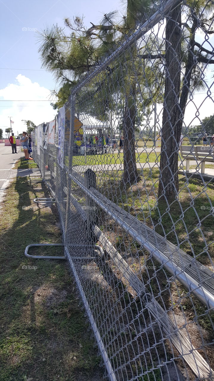 chain link fence at the festival fair