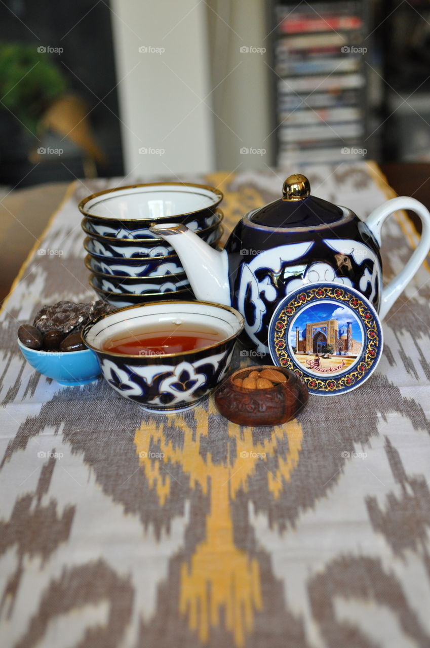 Herbal tea in ceramic cup