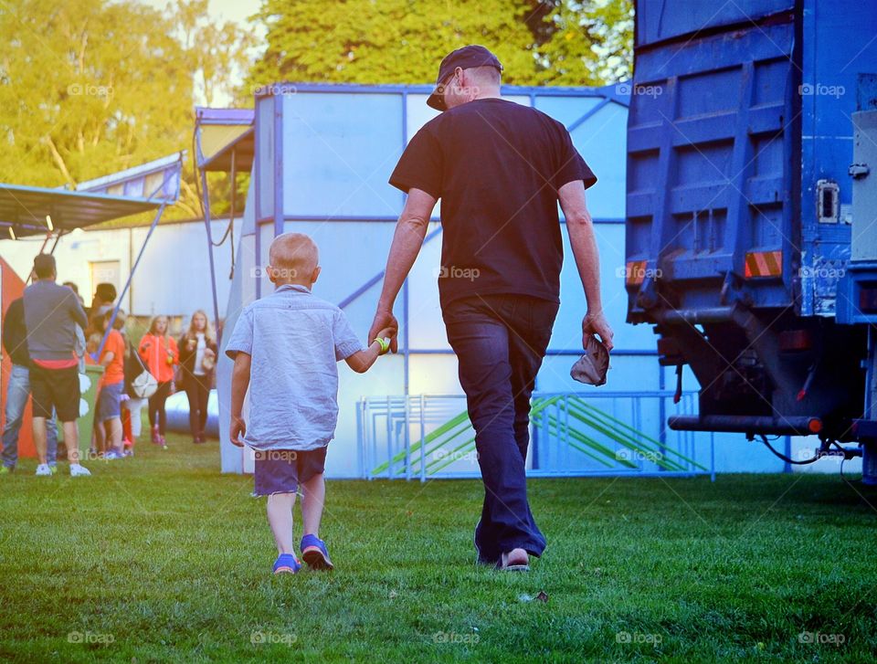 Father and son. Family at the carneval