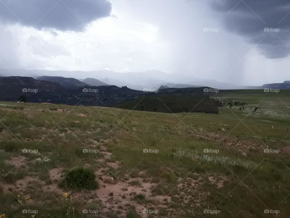 Nature of the mountain view, storm formation.