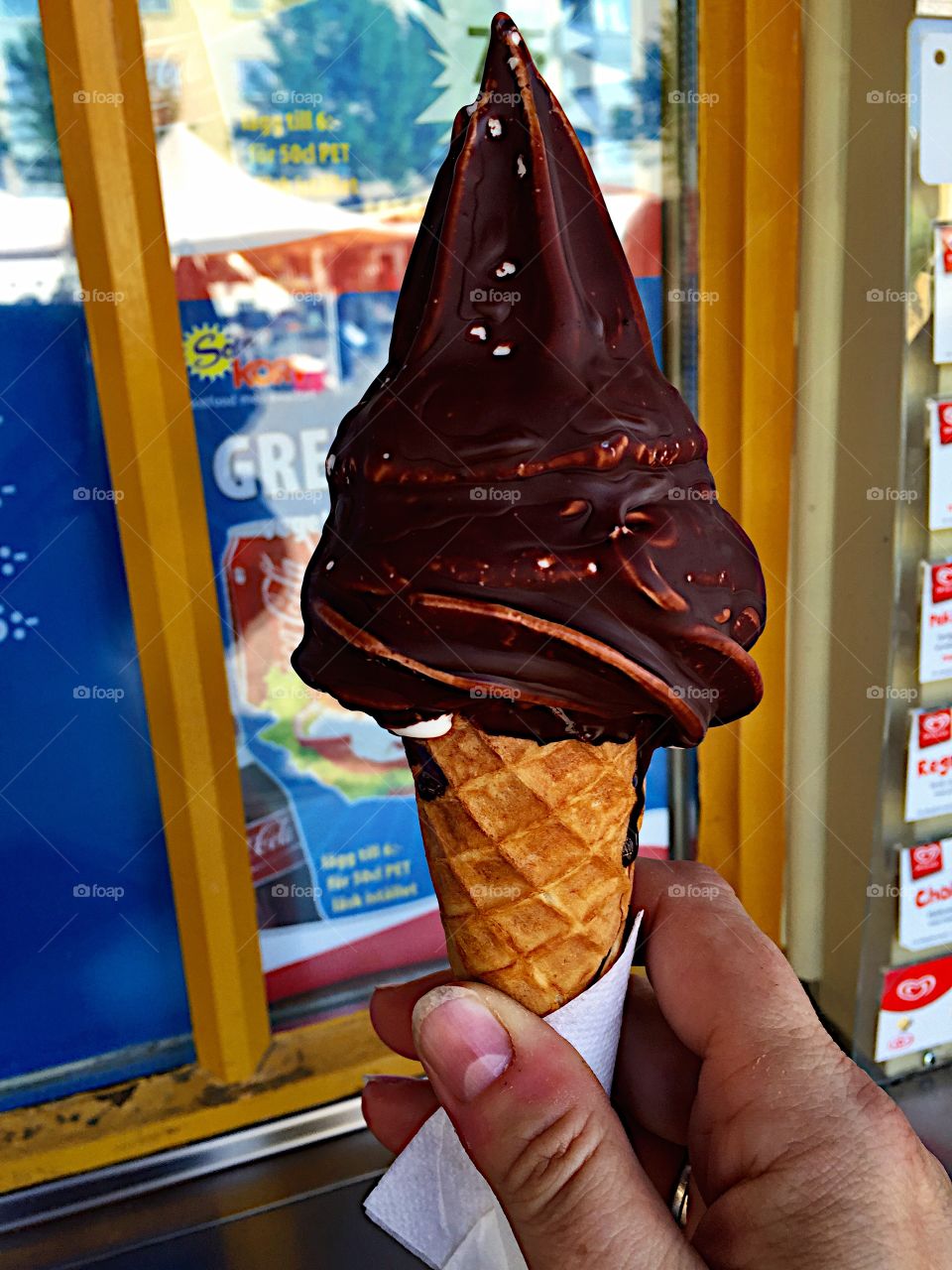 Ice cream with chocolate! 