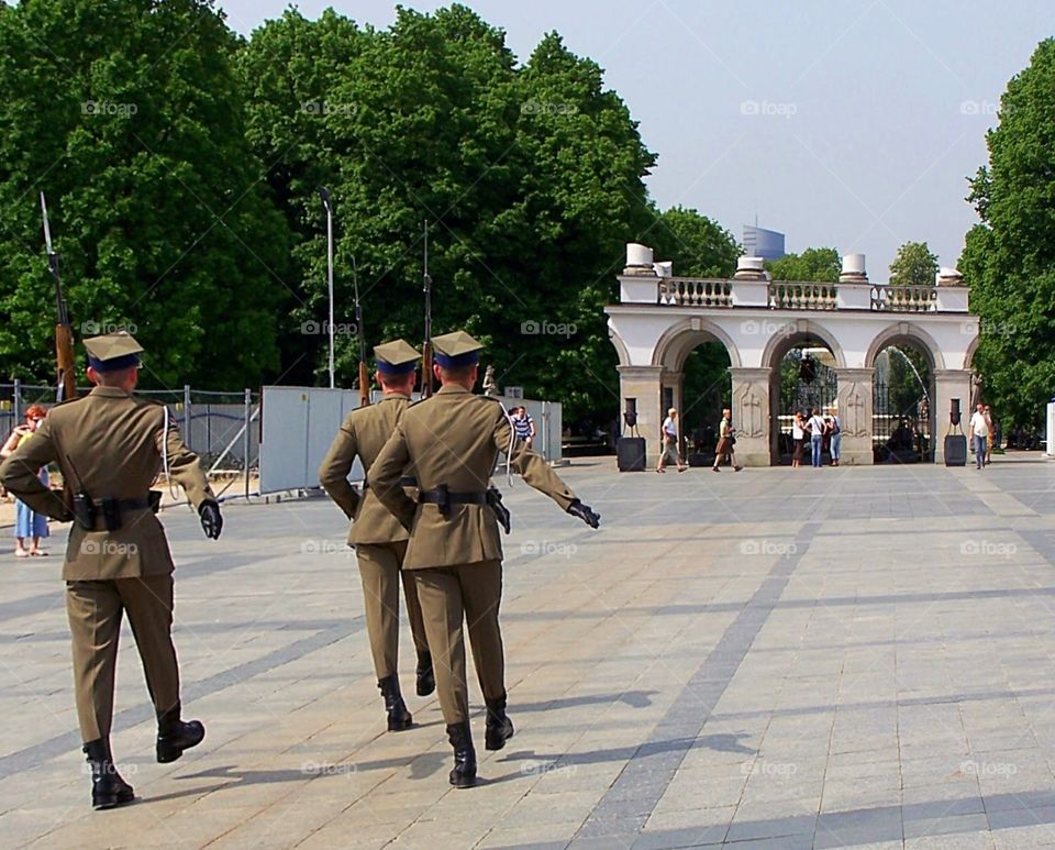 Changing of the guard in Warsaw, Poland