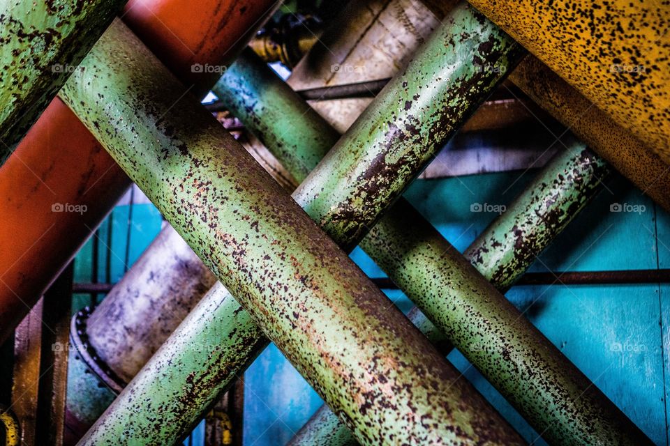 Industrial textures, metal, rust, factory, grunge. 