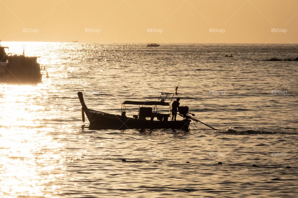 Beautiful golden sea in Thailand