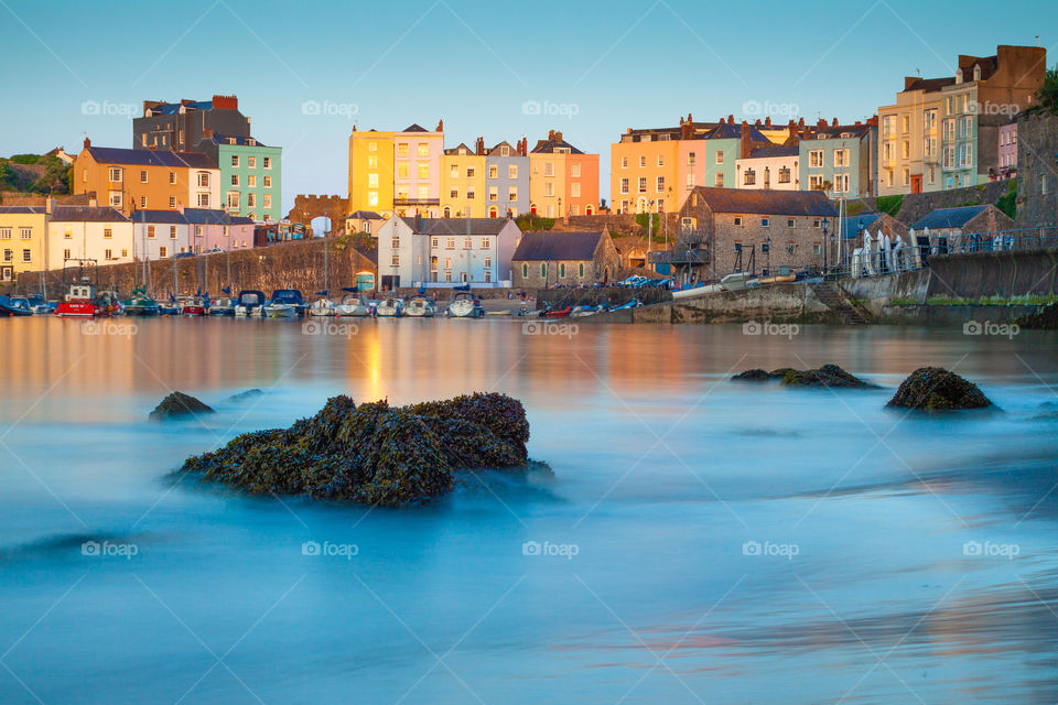 Tenby harbour north beach at Tenby wales