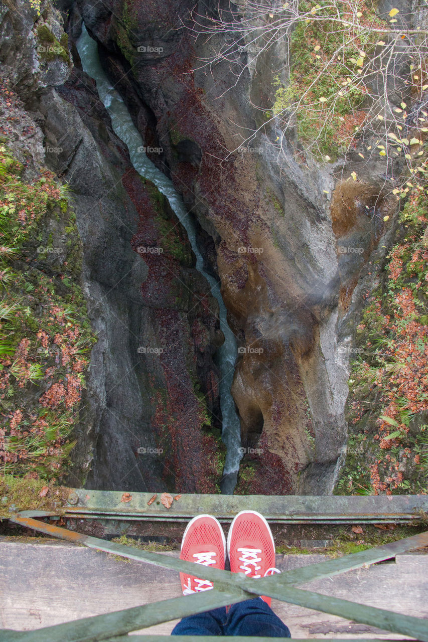 Hiking up the partnachklamm gorge 