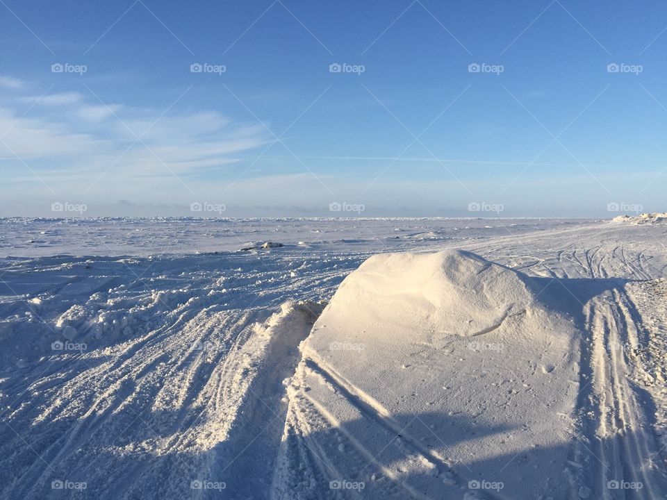 Arctic Beach Snow Covered Utqiagvik AK