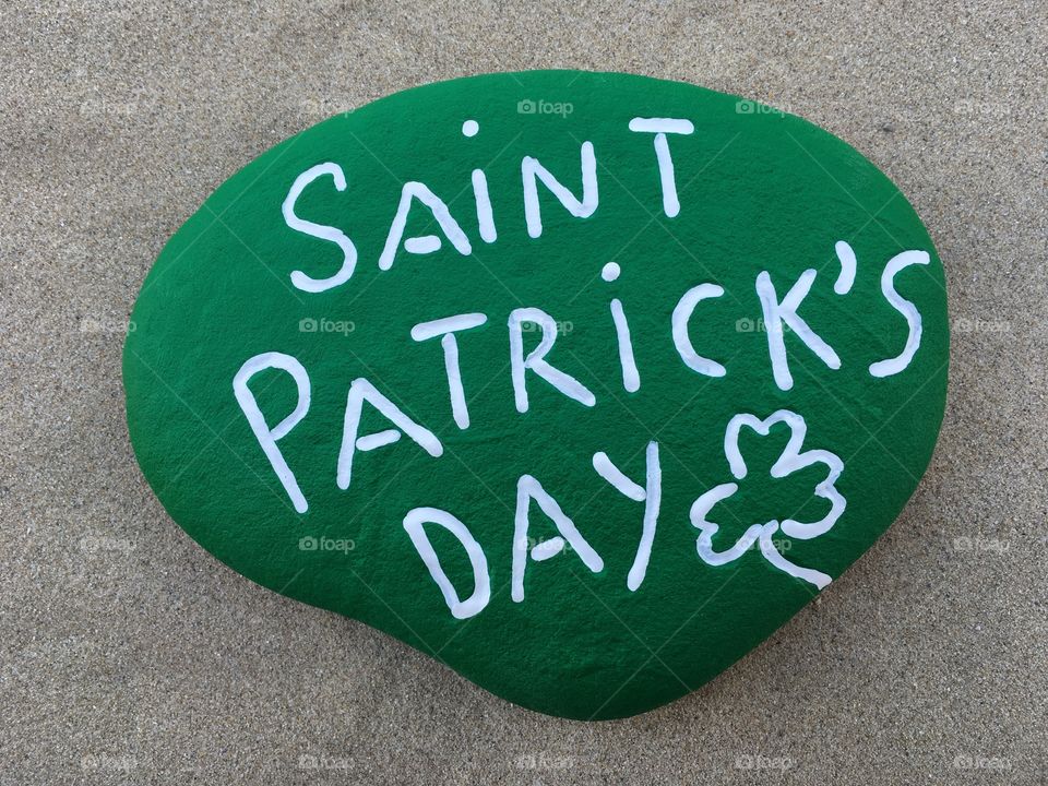Saint Patrick's Day, souvenir on a carved stone
