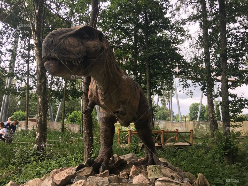 Animatronic T-Rex dinosaur in a zoo