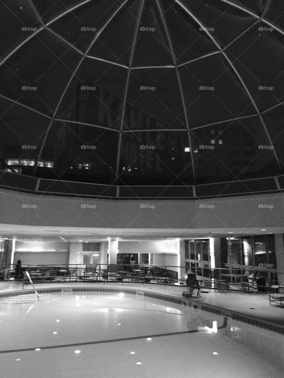 Dome at Kahler Hotel. I stayed at this hotel in Minnesota for medical reasons across from the Mayo Clinic. This is the dome on the pool.