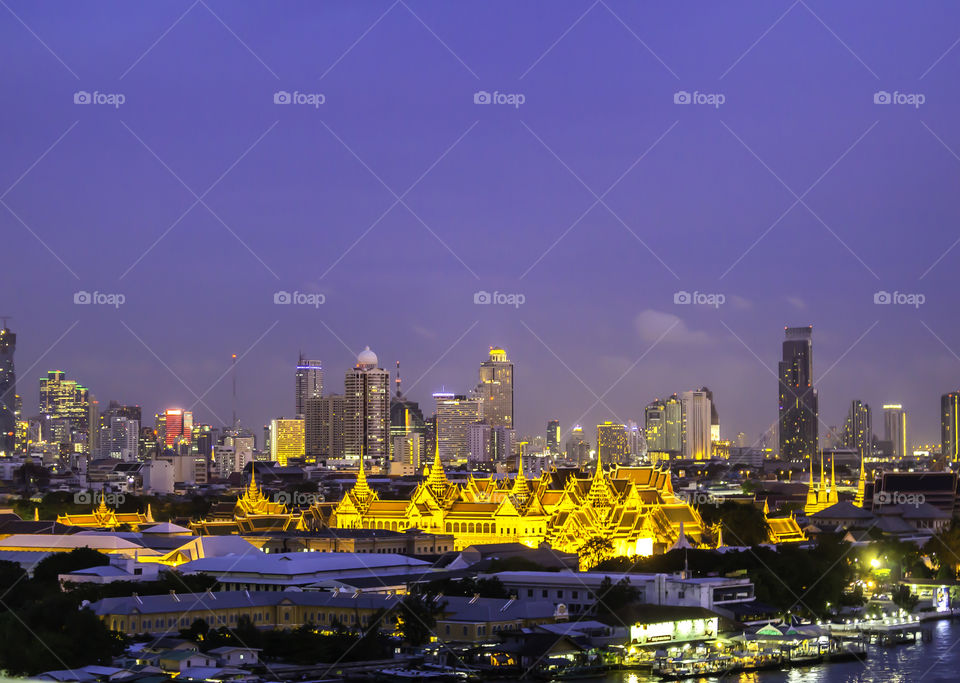 Grand place twilight view on  Bangkok Thailand