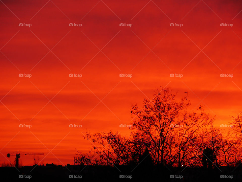 Incredible sunset in Berlin, Germany