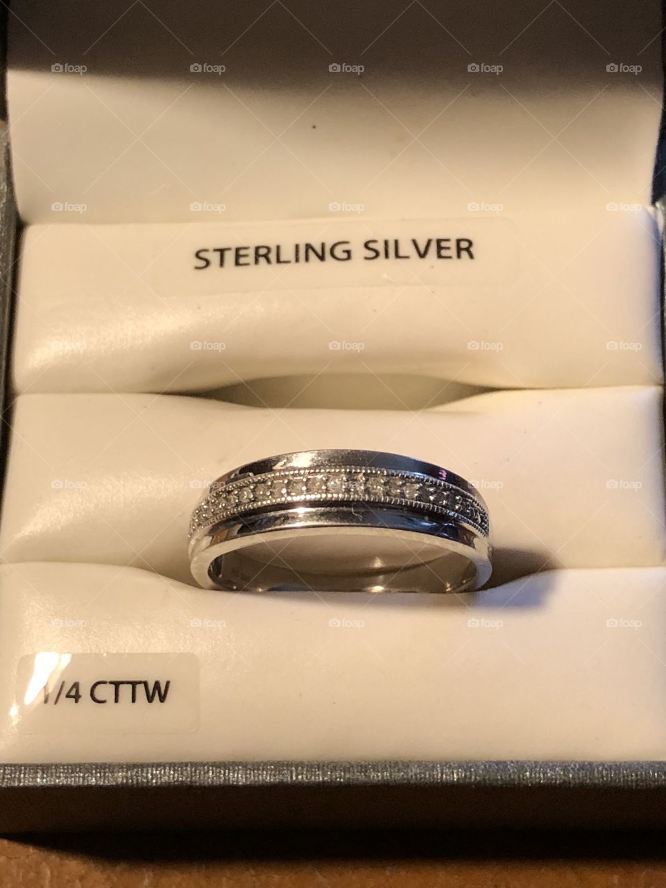 A beautiful sterling silver diamond ring 
