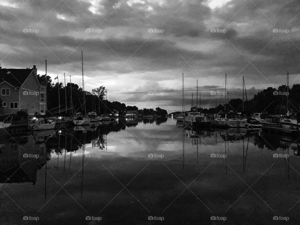 Overcast day in Picton Harbour, Ontario. The calm before the storm?