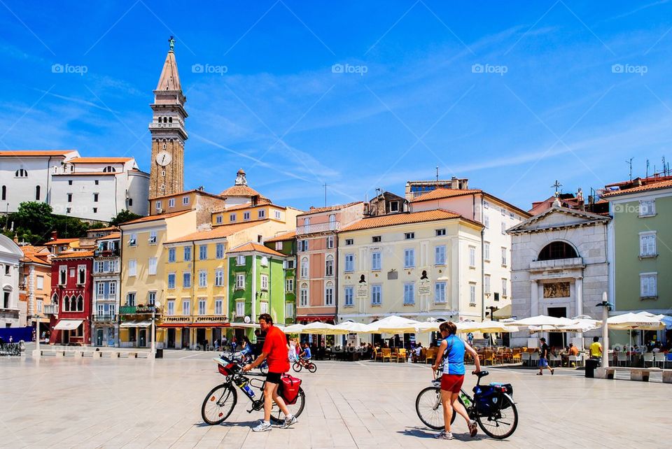 Tourists with bikes 