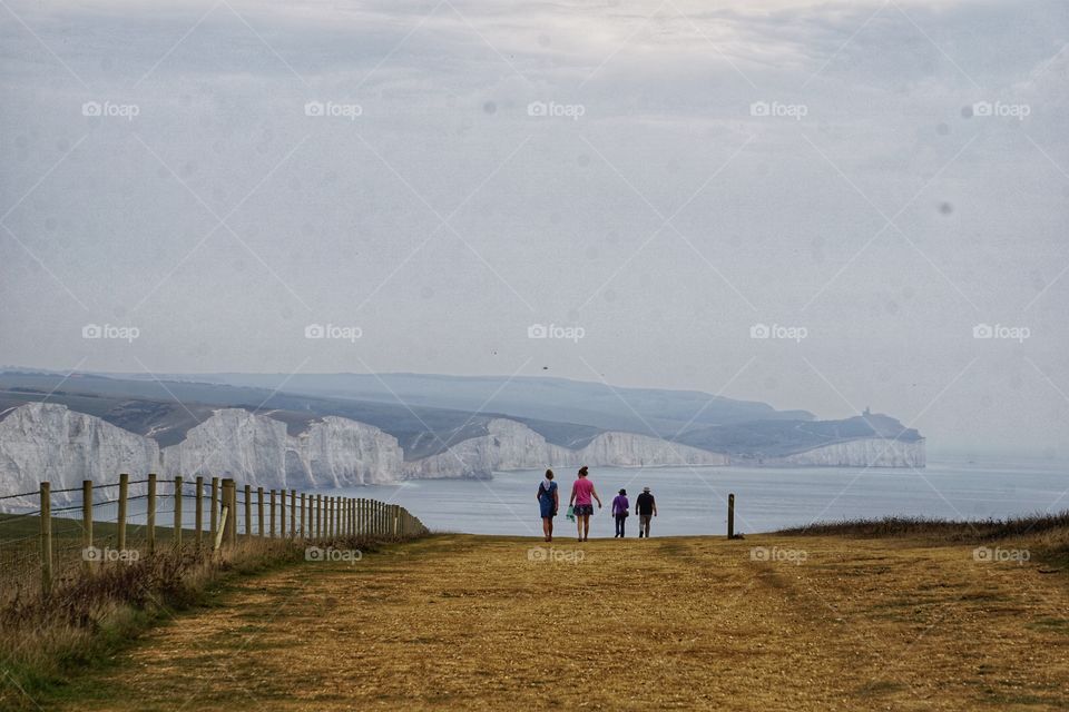 During Lockdown I have walked and walked for daily exercise ... this photo shows the seven sisters in the distance ... such an amazing sight even in the early morning mist ...