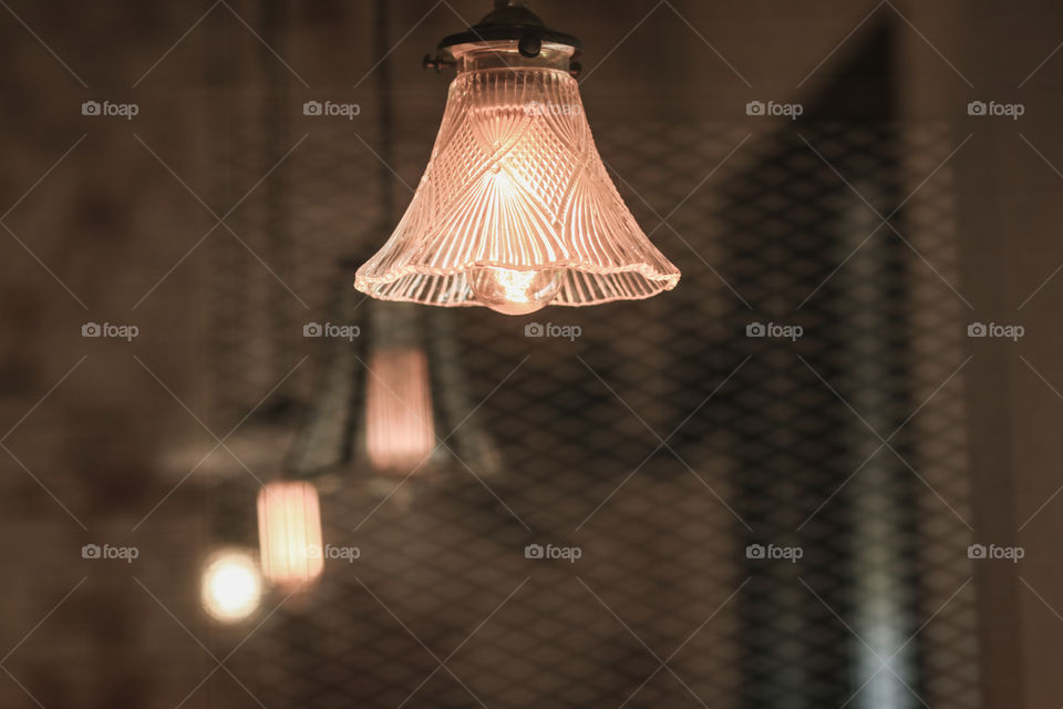 Lantern in coffee shop
