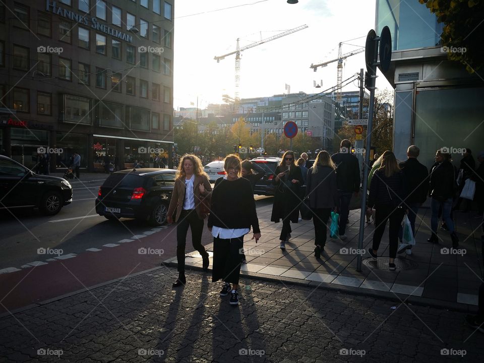 Walk on the square.