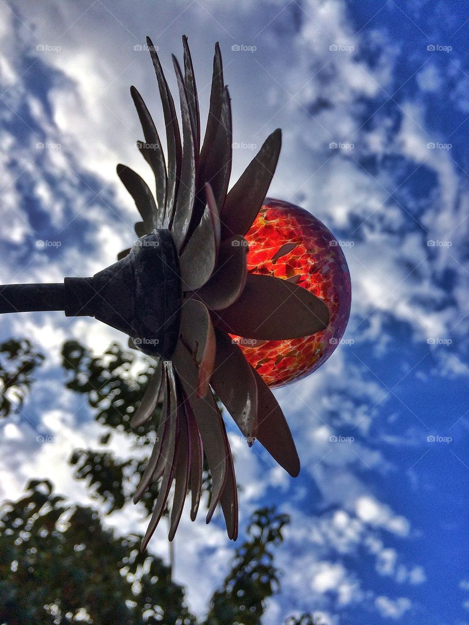 A ball of light in the clouds