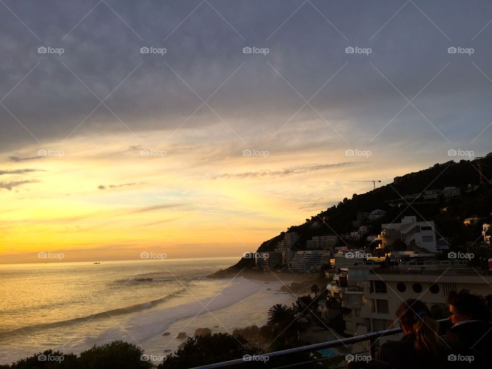 Golden beach. A passing by beach shot on a bus tour of Cape Town.