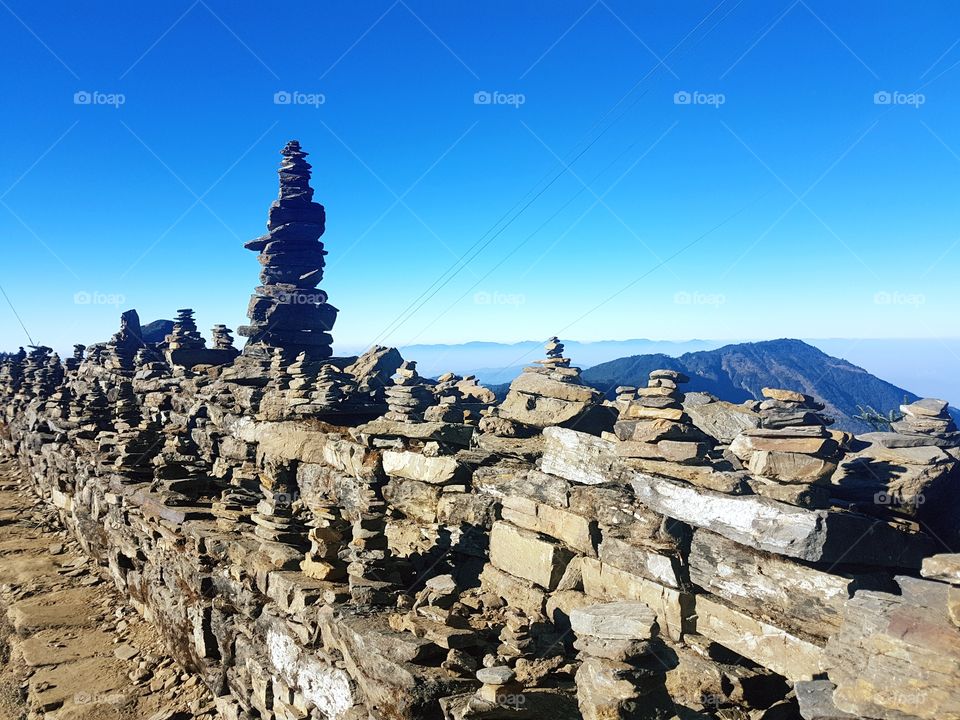 Cairn on the high hills of nepal